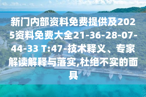 新门内部资料免费提供及2025资料免费大全21-36-28-07-44-33 T:47-技术释义、专家解读解释与落实,杜绝不实的面具